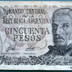 ARGENTINA BILLETE 50 PESOS B018 1975