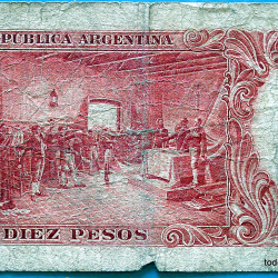 ARGENTINA BILLETE 10 PESOS MONEDA NACIONAL  G346 DE 1968
