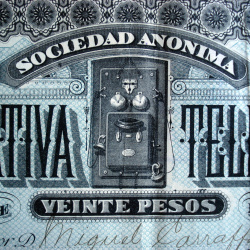 COOPERATIVA TELEFONICA 1889 UNA ACCION DE 20 PESOS MONEDA NACIONAL