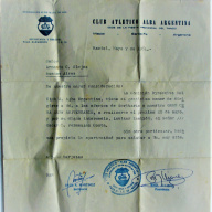 FUTBOL 1981 CARTA INVITANDO A CENA EN EL CLUB ATLÉTICO ALBA MACIEL SANTA FE FIESTA PROVINCIAL DEL TANGO