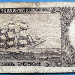 ARGENTINA BILLETE DE 1000 PESOS MONEDA NACIONAL LA FRAGATA B893