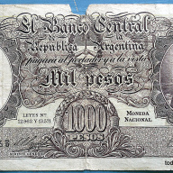 ARGENTINA BILLETE DE 1000 PESOS MONEDA NACIONAL LA FRAGATA B566