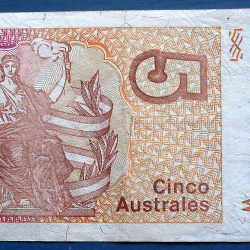 ARGENTINA BILLETE DE 5 AUSTRALES 365A 1986