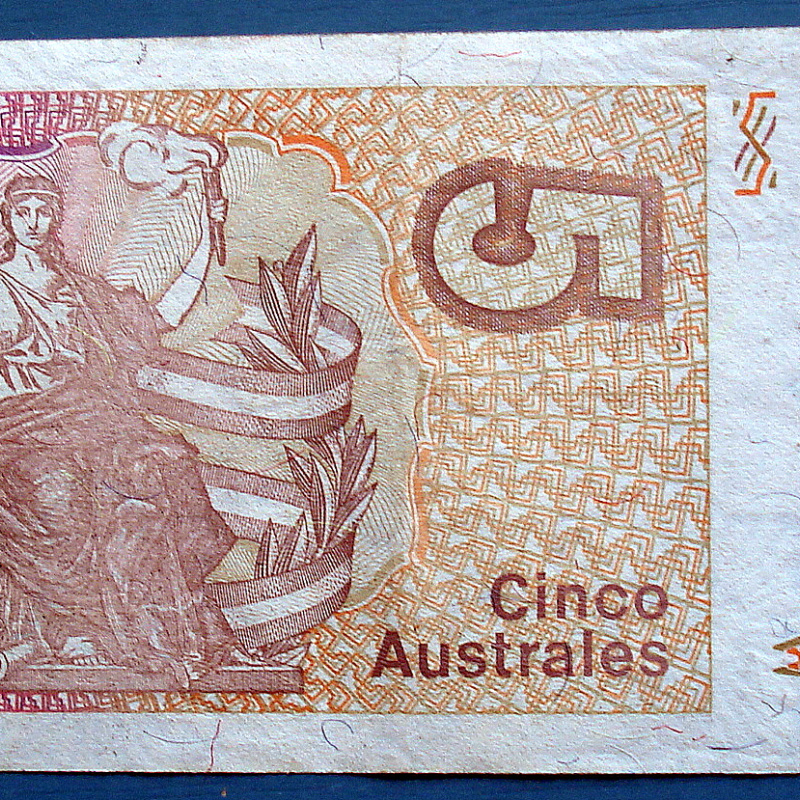 ARGENTINA BILLETE DE 5 AUSTRALES 365A 1986