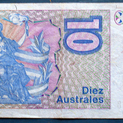 ARGENTINA BILLETE DE 10 AUSTRALES 340B 1989