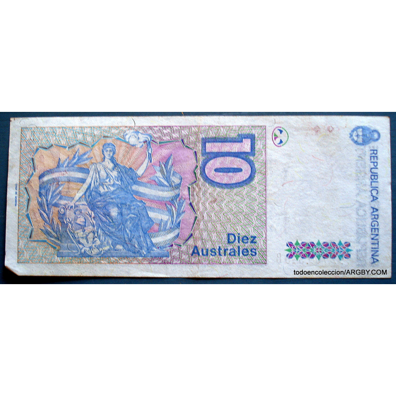 ARGENTINA BILLETE DE 10 AUSTRALES 340B 1989