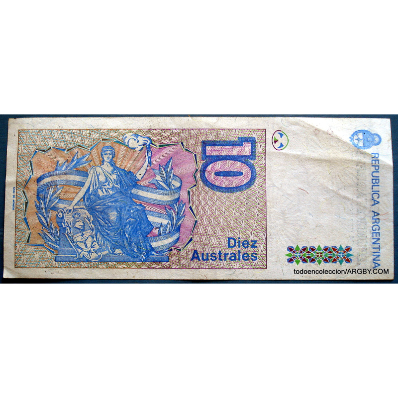 ARGENTINA BILLETE DE 10 AUSTRALES A605 1989