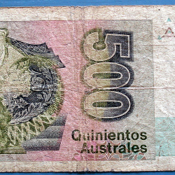 ARGENTINA BILLETE DE 500 AUSTRALES A156 1983