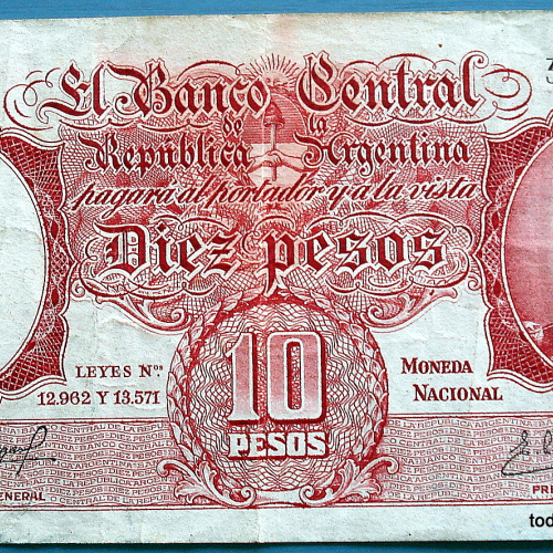 ARGENTINA BILLETE DE 500 AUSTRALES G182 1962