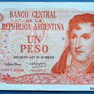ARGENTINA BILLETE 1 PESOS LEY 18188 E379 1970