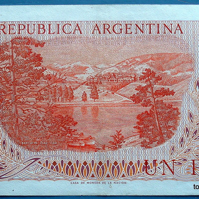 ARGENTINA BILLETE 1 PESOS LEY 18188 E379 1970