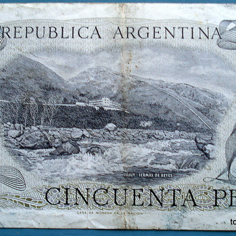 ARGENTINA BILLETE 50 PESOS B018 1975