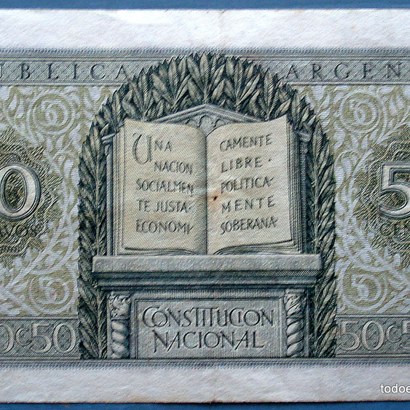ARGENTINA BILLETE 50 CENTAVOS MONEDA NACIONAL A831 DE 1950
