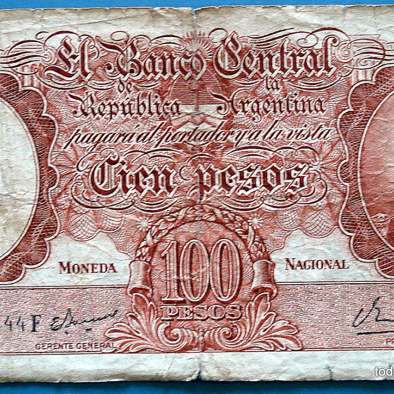 ARGENTINA BILLETE 100 PESOS MONEDA NACIONAL F044 DE 1963