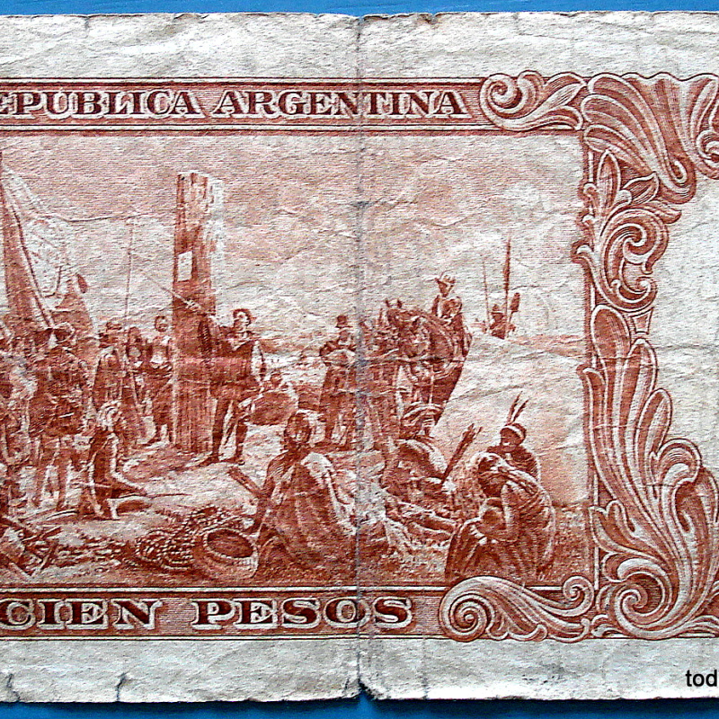 ARGENTINA BILLETE 100 PESOS MONEDA NACIONAL F044 DE 1963