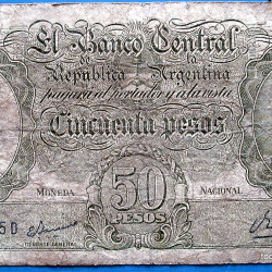 ARGENTINA BILLETE 50 PESOS MONEDA NACIONAL D345 DE 1968