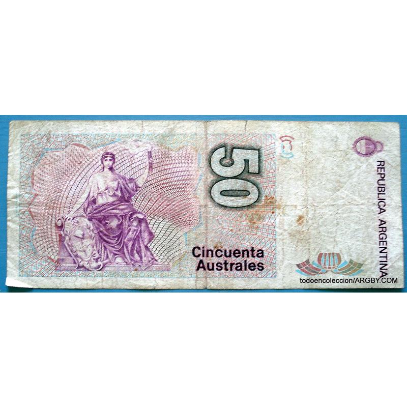 ARGENTINA BILLETE 50 AUSTRALES A180 DE 1988