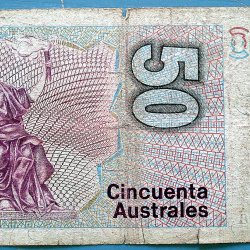 ARGENTINA BILLETE 50 AUSTRALES A313 DE 1988