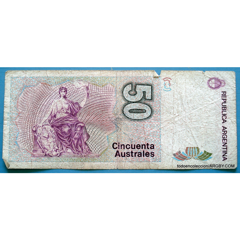 ARGENTINA BILLETE 50 AUSTRALES A753 DE 1988