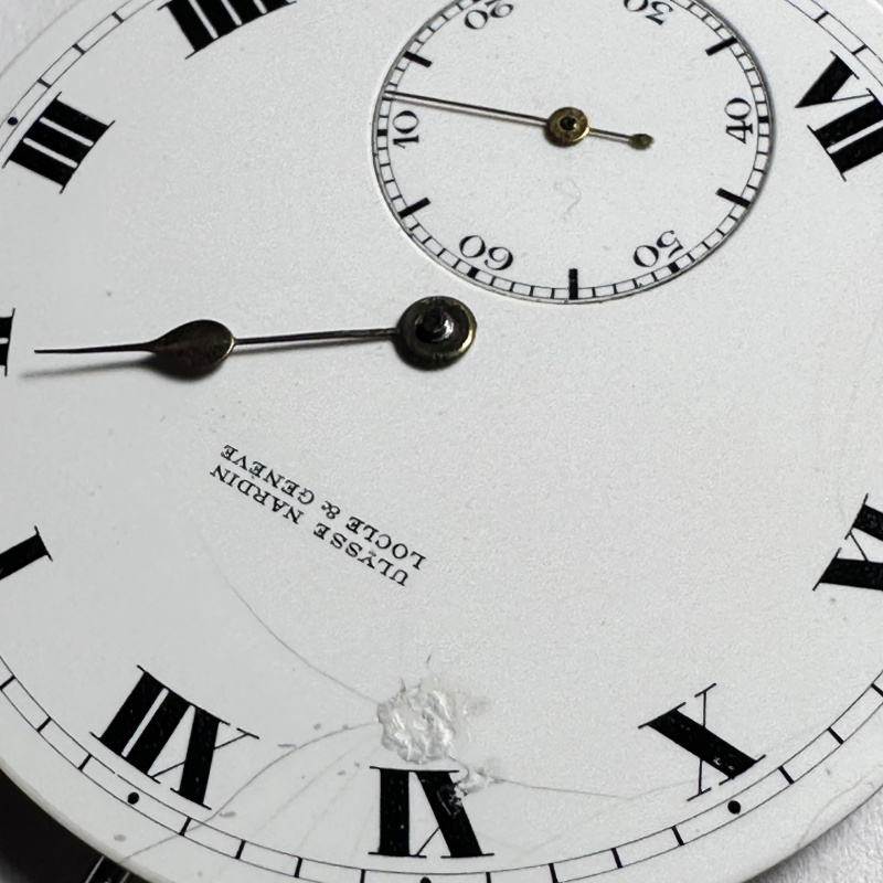 47 mm ULYSSE NARDIN Locle & Geneve Pocket Watch Movement Working
