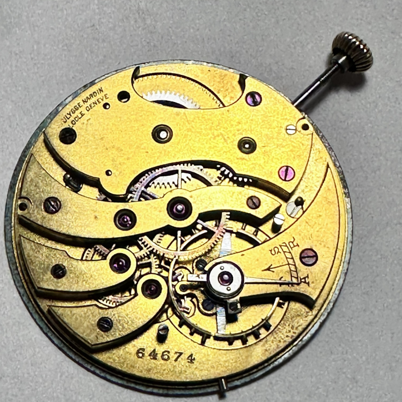 47 mm ULYSSE NARDIN Locle & Geneve Pocket Watch Movement Working