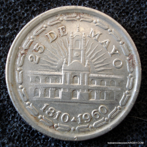 1810-1960 MONEDA DE 1 PESO CABILDO 25 DE MAYO REPÚBLICA ARGENTINA