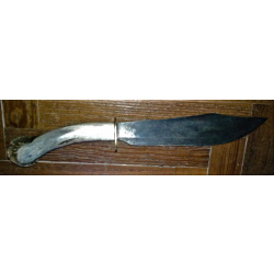 CUCHILLO IMPORTANTE EMPAVONADO BUEN LOMO Y EXELENTE ESTADO HOJA DE 21,5 CM ANCHO MAYOR 4 CM Y 2 MM DE LOMO EMPUÑADURA DE ASTA