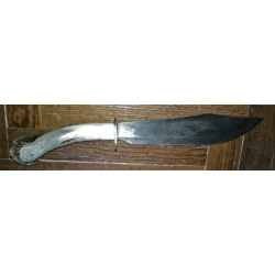 CUCHILLO IMPORTANTE EMPAVONADO BUEN LOMO Y EXELENTE ESTADO HOJA DE 21,5 CM ANCHO MAYOR 4 CM Y 2 MM DE LOMO EMPUÑADURA DE ASTA