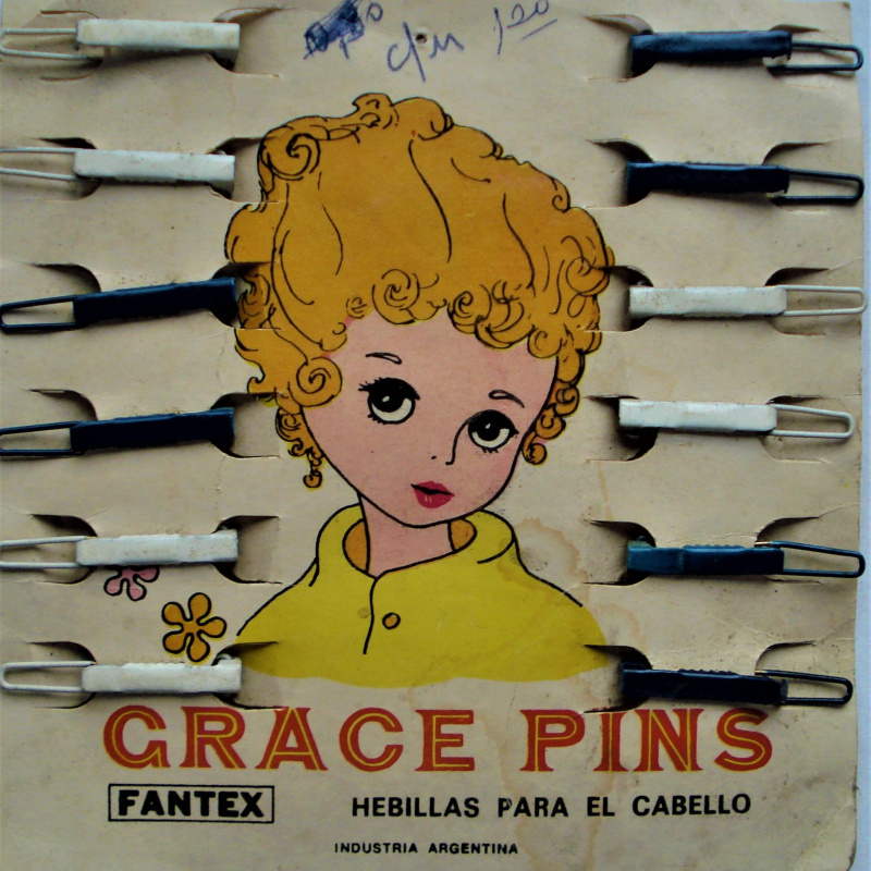 HEBILLAS ANTIGUAS PARA EL PELO BLISTER ORIGINAL GRACE PINS PARA NENAS 12 UNIDADES