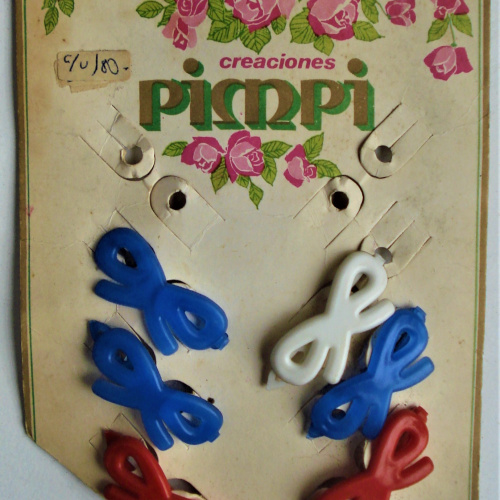 HEBILLAS ANTIGUAS PARA EL PELO BLISTER ORIGINAL PIMPI PARA NENAS 7 UNIDADES