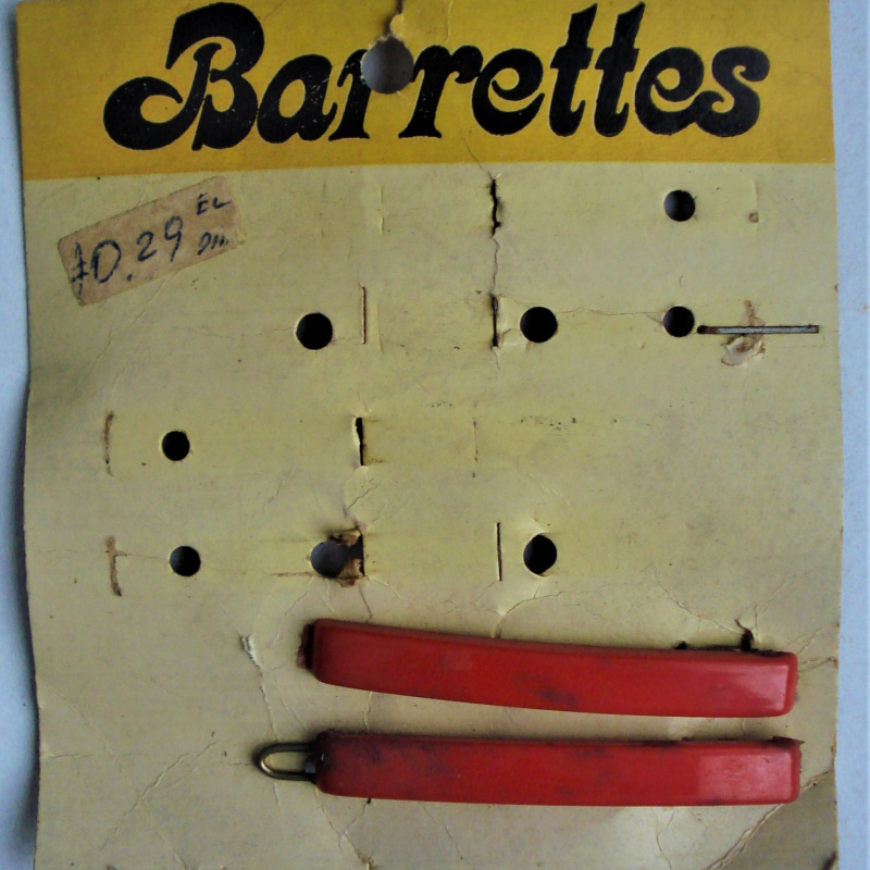 LOTE DE HEBILLAS ANTIGUAS PARA EL PELO BLISTER ORIGINAL PARA NENAS 4 UNIDADES