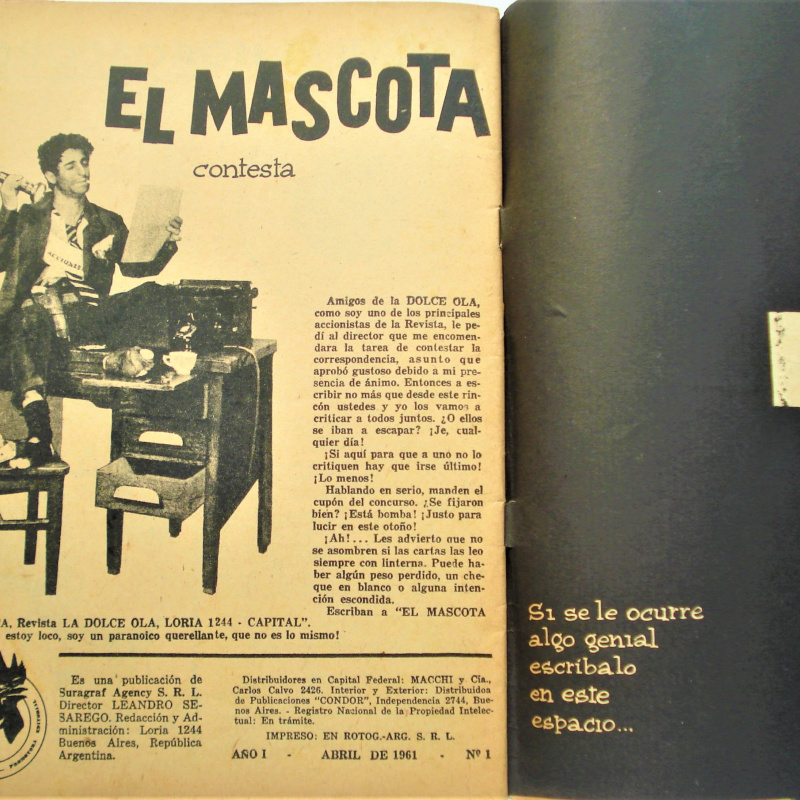 LA DOLCE OLA REVISTA AÑO 1 N° 1 ABRIL 1961