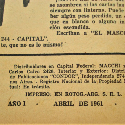 LA DOLCE OLA REVISTA AÑO 1 N° 1 ABRIL 1961