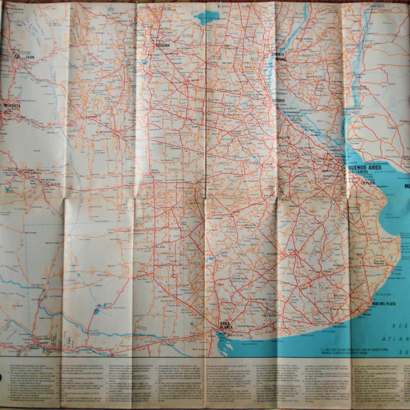 Mapa YPF Antiguo Rutas Caminos  ZONA NORTE ,CENTRO DEL PAÍS DOBLE FAZ UNA SOLA UNIDAD PLEGABLE