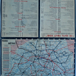 MAPA DE PARÍS TRANSPORTE MINISTERIO DE TURISMO FOLLETO ANTIGUO