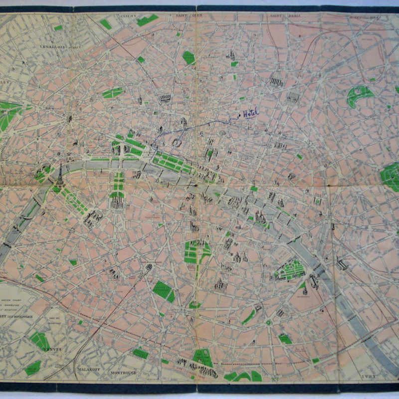 MAPA DE PARÍS TRANSPORTE MINISTERIO DE TURISMO FOLLETO ANTIGUO