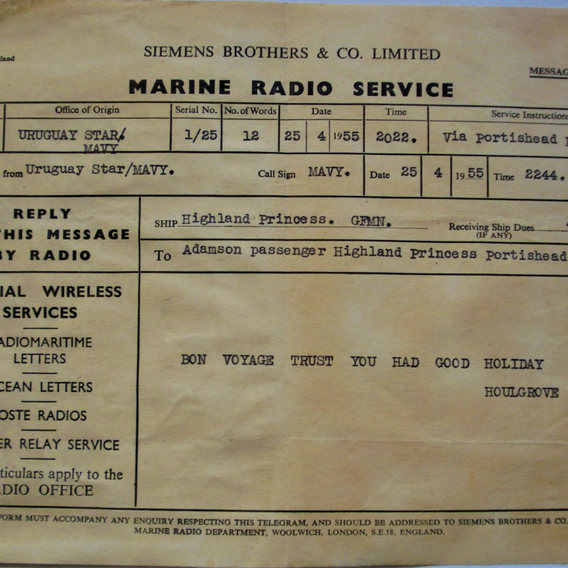 SIEMENS BROTHERS & Co. 1955 FACTURA BOLETA RADIO SERVICE