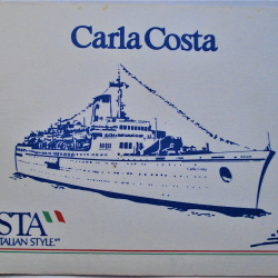 SOBRE PORTA PAPELES PUBLICIDAD DE COSTA CRUSING ITALIAN STYLE  BUQUE CARLA COSTA