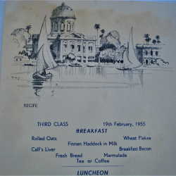 MENU DE LA ROYAL MAIL LINES FEBRERO DE 1955