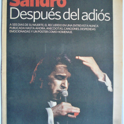 10 ENERO 2010 SUPLEMENTO DE CLARÍN A SANDRO DESPUÉS DEL ADIÓS 4 PAGINAS