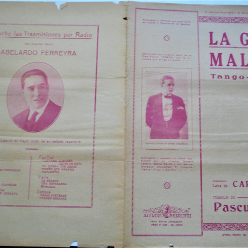 PARTITURA LA GUEYA MALDITA TANGO DE ROLLOS OLIMPO PARA PIANOLA MUY ANTIGUOS