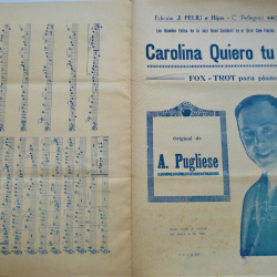 PARTITURA CAROLINA QUIERO TU AMOR FOX TROT DE ROLLOS OLIMPO PARA PIANOLA MUY ANTIGUOS