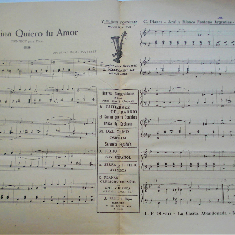 PARTITURA CAROLINA QUIERO TU AMOR FOX TROT DE ROLLOS OLIMPO PARA PIANOLA MUY ANTIGUOS