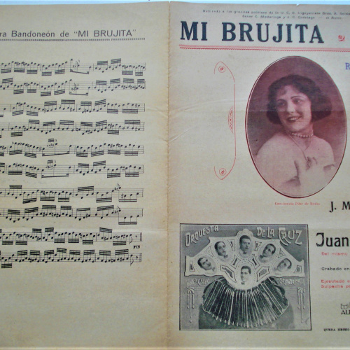 PARTITURA MI BRUJITA TANGO DE ROLLOS OLIMPO PARA PIANOLA MUY ANTIGUOS