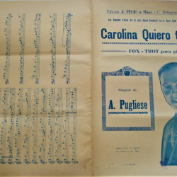 PARTITURA CAROLINA QUIERO TU AMOR FOX TROT DE ROLLOS OLIMPO PARA PIANOLA MUY ANTIGUOS