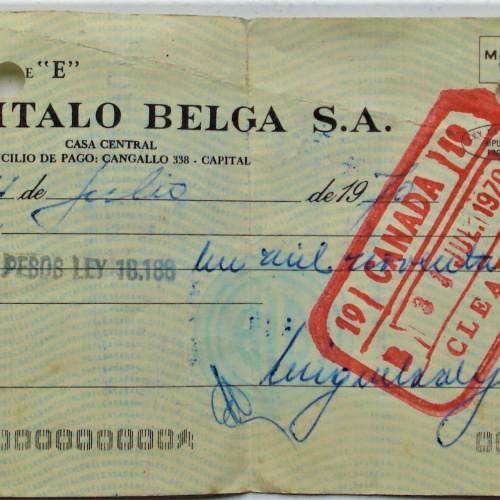 DOCUMENTO 1970 CIRCULADO POR BANCO COLECCIONABLE