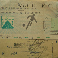 ENTRADA FERRO CARRIL OESTE 1983 ARGENTINO JRS. VS. SAN LORENZO CAMPTO. METROPOLITANO