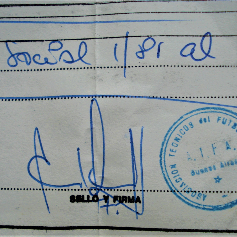 RECIBO OFICIAL 1981 ASOCIACIÓN TÉCNICOS DE FÚTBOL ARGENTINO