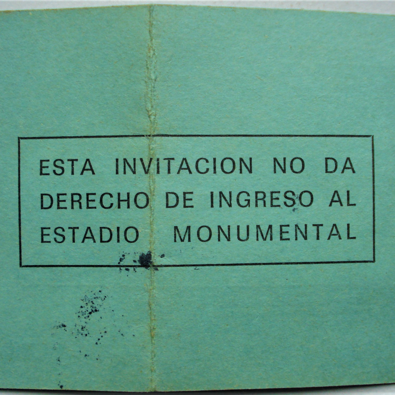 ENTRADA RIVER PLATE 1983 ARGENTINO JRS. VS. RIVER PLATE PLATEA CENTENARIO