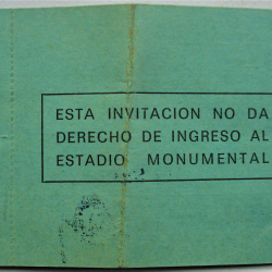 ENTRADA RIVER PLATE 1983 ARGENTINO JRS. VS. RIVER PLATE PLATEA CENTENARIO